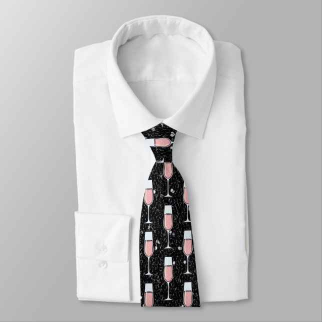 Cravate Motif Vin Rosé (Attaché)