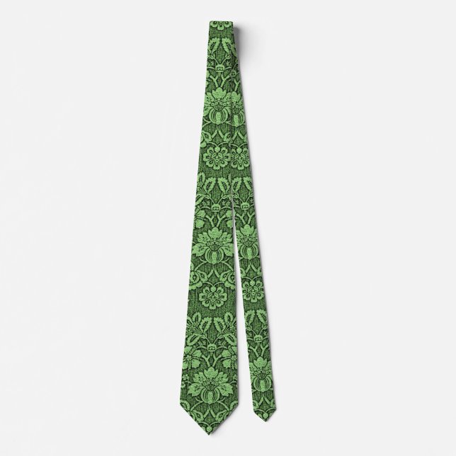 Cravate Motif vintage vert (Devant)