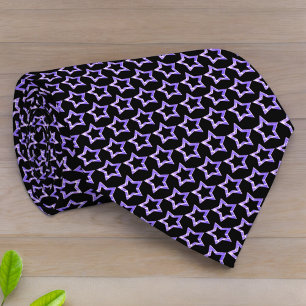 Cravate Motif violet Hollow Star sur Arrière - plan noir