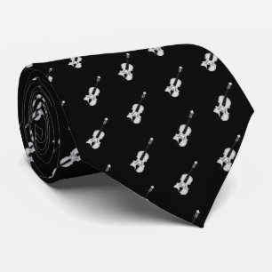 Cravate Motif violon - noir et blanc