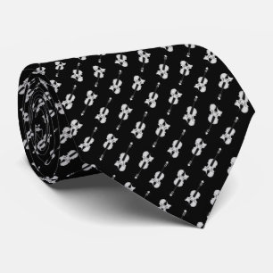 Cravate Motif violon - noir et blanc