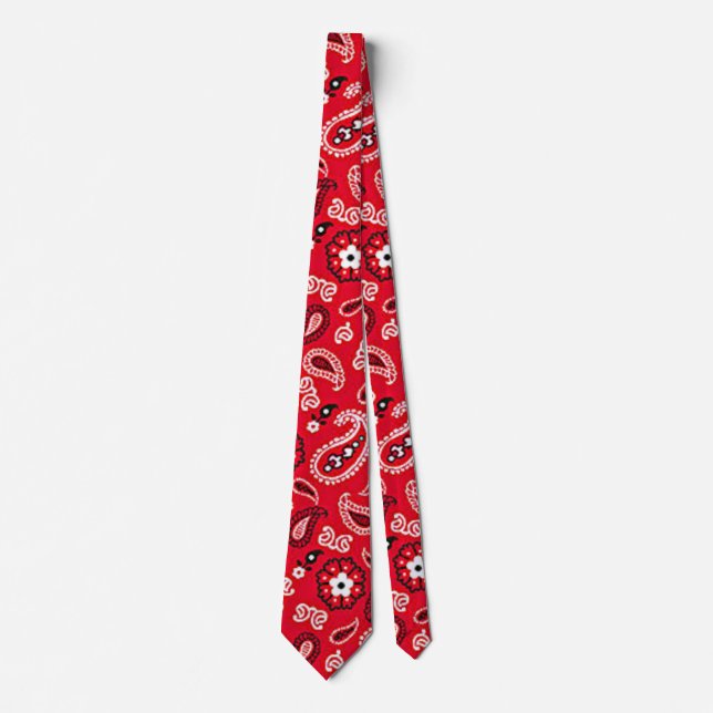 Cravate Motif Western Red Paisley (Devant)