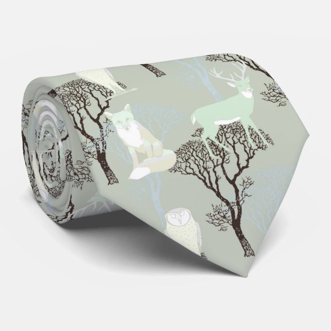Cravate Motif Woodland (Roulé)