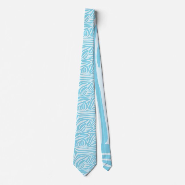 Cravate Motif Zèbre Bleu (Devant)