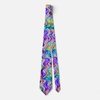 Cravate Motif zig zag ondulé multicolore cool