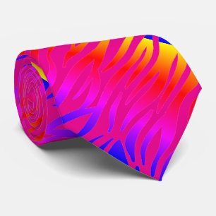 Cravate Motifs Abstraits Zebra Rose orange