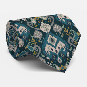 Cravate Motifs africains boho paisley Floral motif Ikat