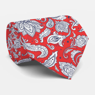 Cravate Motifs de fleurs vintage rouges mignons
