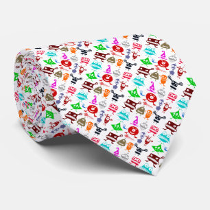 Cravate Motifs de monstres drôles colorés mignons