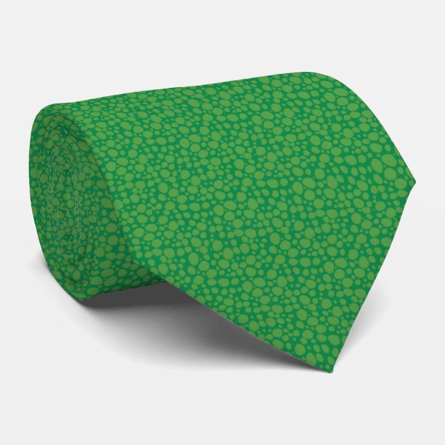 Cravate Motifs de points verts vifs pour un design organiq (Roulé)