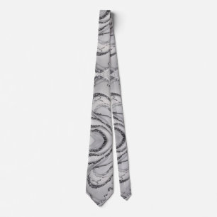 Cravate Motifs élégants chic marbre gris argent blanc
