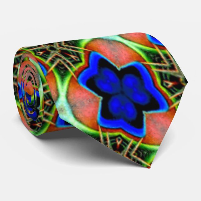 Cravate Motifs Peacock Feather (Roulé)