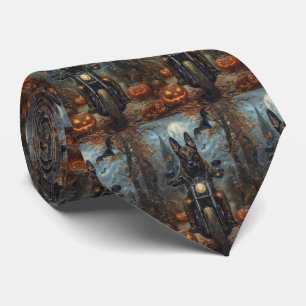 Cravate Moto berger belge Halloween effroi