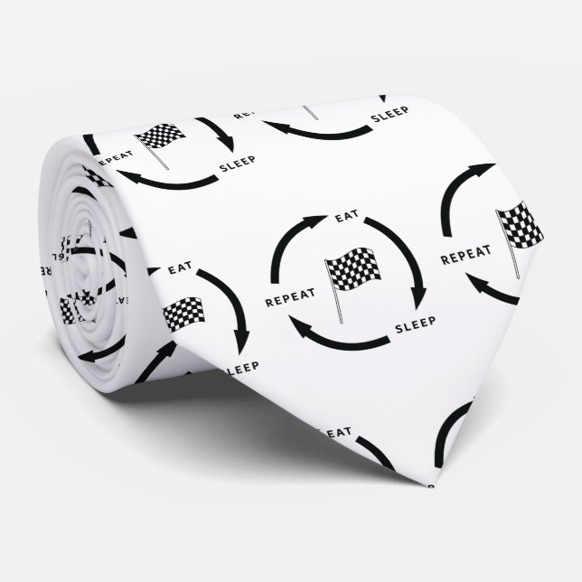 Cravate Motorsport Mangez le sommeil Répéter le ventilateu (Roulé)