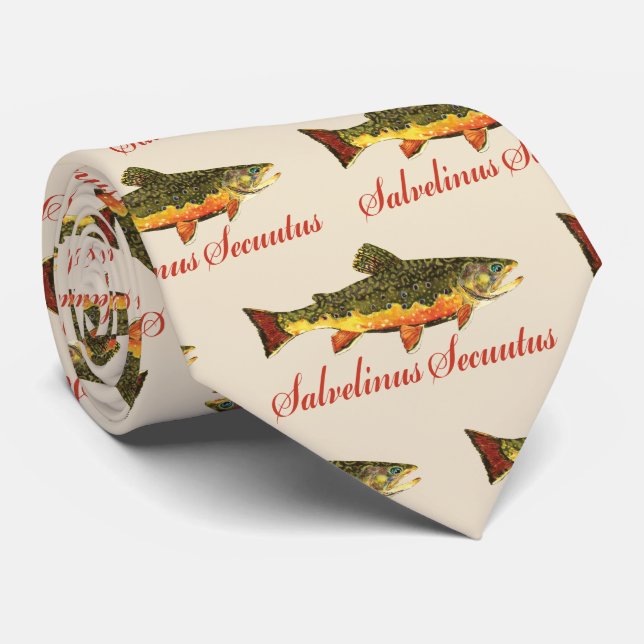 Cravate Mouche Humoristique Pêche À La Mouche À La Truite  (Roulé)