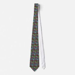 Cravate multicolore noire de cercles