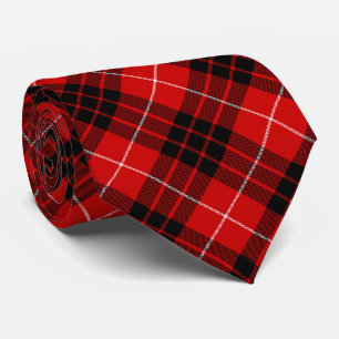 Cravate Munro tartan rouge noir plaid