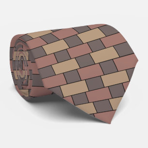 Cravate Mur de briques gris pêche rose