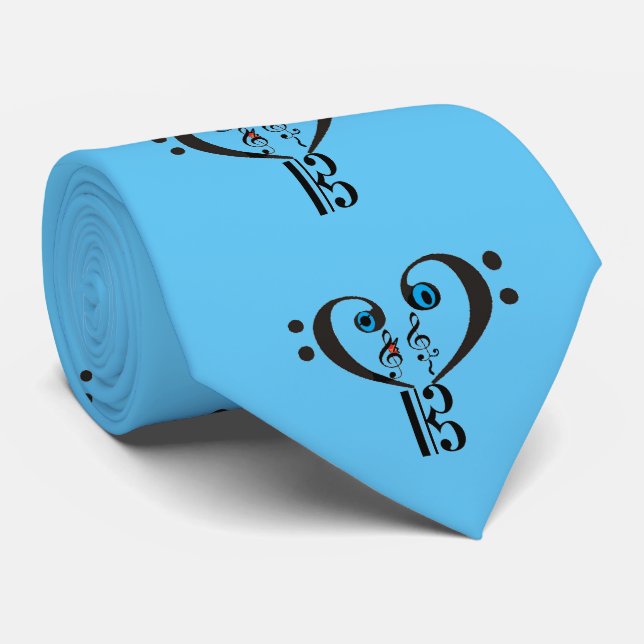 Cravate musicale— Clef Note -Bass Treble Note (Roulé)
