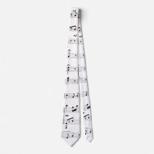 Cravate Musique en feuille blanche