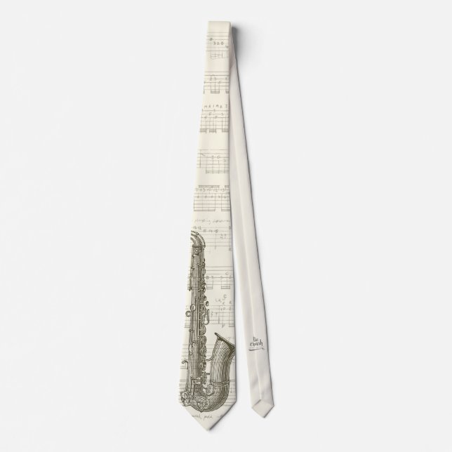Cravate Musique Jazz Saxophone Design Necktie (Devant)