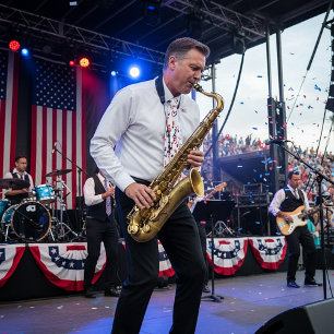 Cravate Musique rouge blanche et bleue