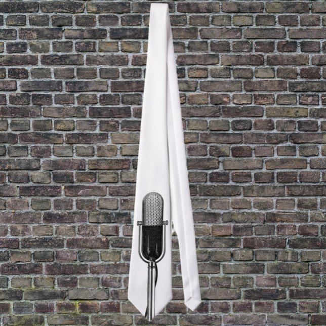 Cravate Musique vintage, Microphone rétro à l'ancienne (Créateur téléchargé)