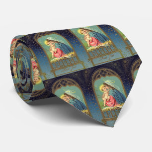 Cravate Nativité Mary tenant le bébé Jésus