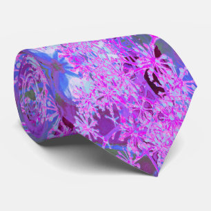 Cravate Nature rétro Abstraite cool en rose chaud et viole