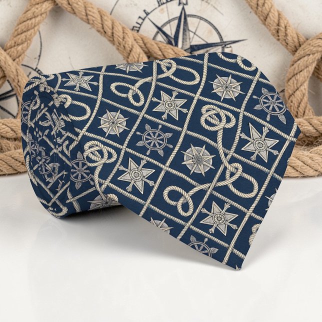 Cravate Nautical Ropes Custom Necktie (Créateur téléchargé)