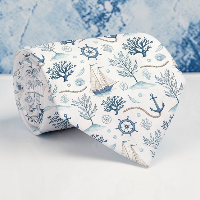 Cravate Nautical Sea Life Custom Necktie (Créateur téléchargé)