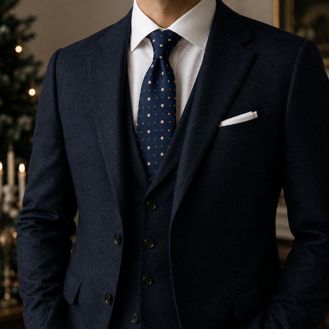 Cravate Navy Blue à pois  (Créateur téléchargé)