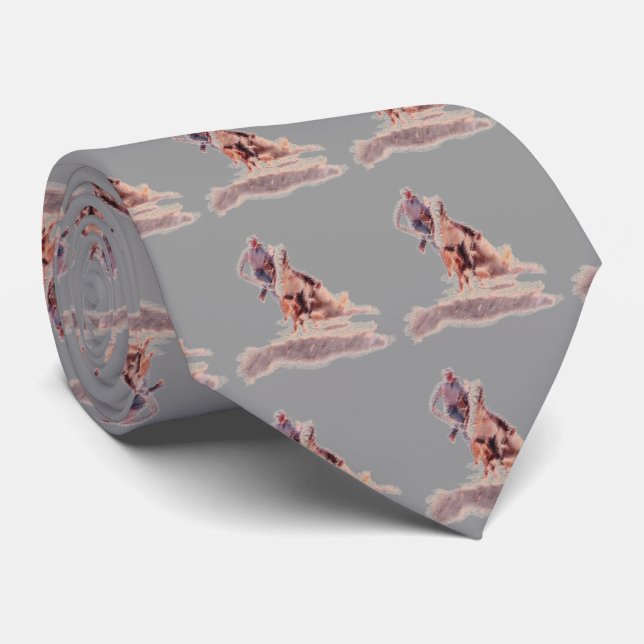 Cravate Necktie à roulettes de veau cowboy de Western Rode (Roulé)