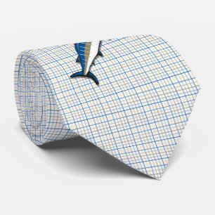 Cravate Necktie - Blue Marlin sur Plaid