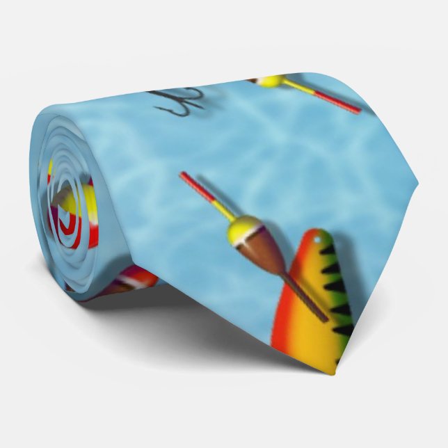 Cravate Necktie - Bobs de pêche et leures (Roulé)