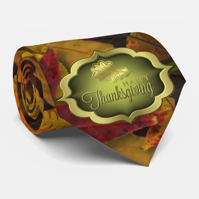Cravate Necktie - Bon thanksgiving automnal (Roulé)