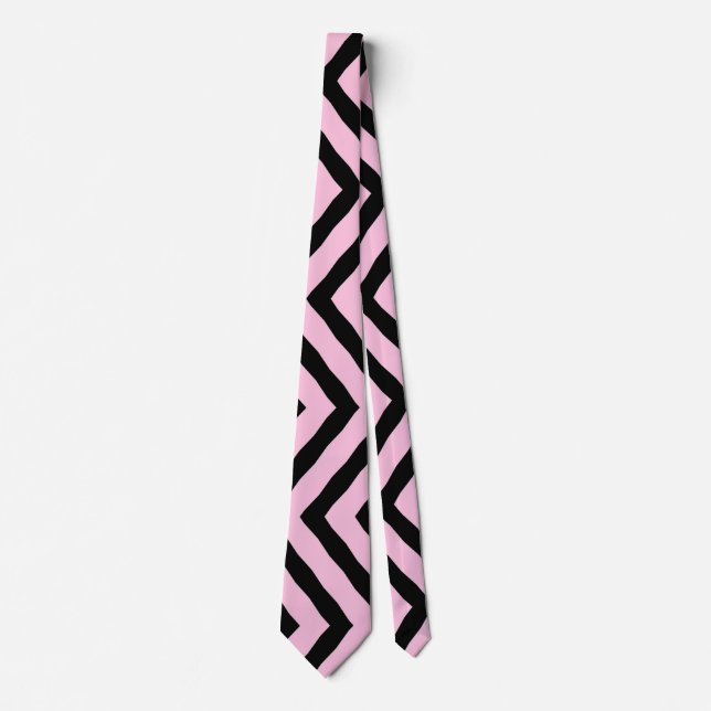 Cravate Necktie Buddy Black Rose Zig Zag Motif (Devant)