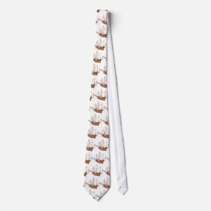 Cravate Necktie de bateau à voile père Noël Maria