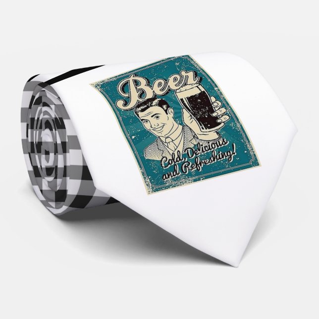 Cravate Necktie de bière Retro (Roulé)
