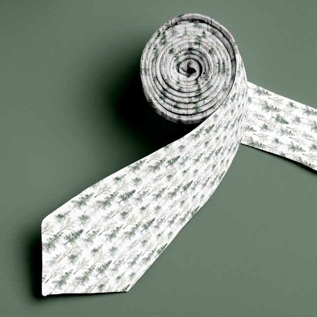 Cravate Necktie de Motif de Pine Tree avec Monogram (Créateur téléchargé)
