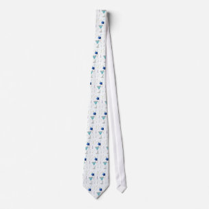 Cravate Necktie du Nouvel An Martini Bleu