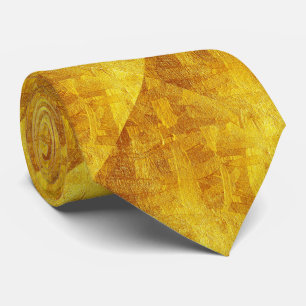 Cravate Necktie Motif Abstrait or