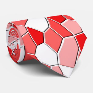 Cravate Necktie - Nuances de mosaïque 3D rouge