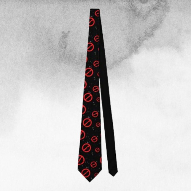 Cravate Necktie Symbole refusée - Rouge gras sur noir (Créateur téléchargé)