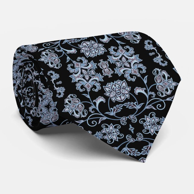 Cravate Negra decoración azul (Roulé)