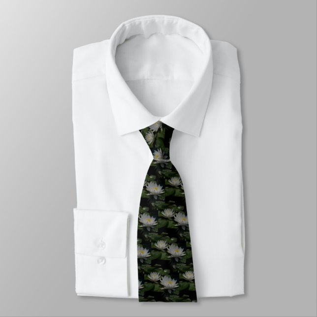 Cravate Nénuphars blancs Lotus (Attaché)