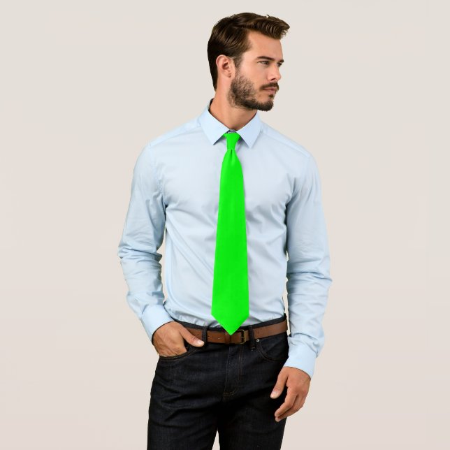 Cravate Neon Green Retro Simple tendance moderne 80s (En situation)