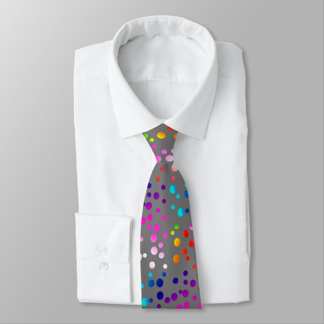 Cravate Neon Pois sur Grey (Attaché)