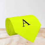 Cravate Neon Yellow Retro Monogram Fluorescent Bright<br><div class="desc">Neon Yellow,  trendy fluorescent,  monogrammed,  modern,  tie. Bold,  bright,  pattern. Perfect for him.</div>
