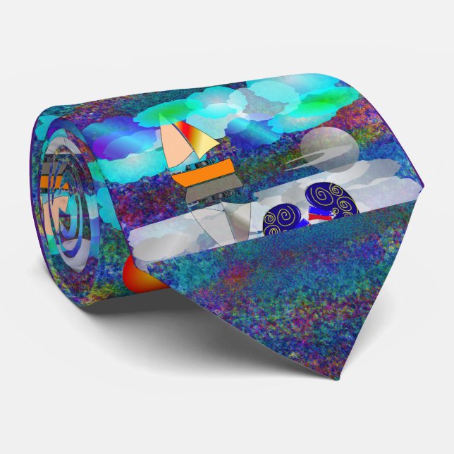 Cravate Nephrologue Unique Artsy Voilier #40 (Roulé)